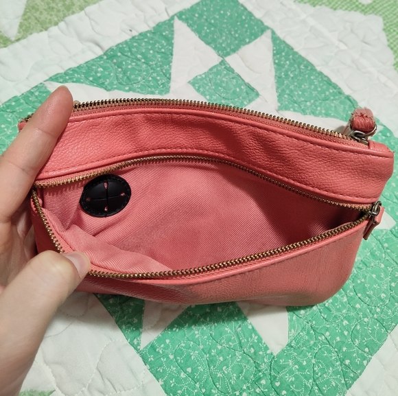 Apt. 9 Coral Double Zipper Pocket Wristlet w/ RFID Protection & Cord Charge Port - Picture 8 of 8